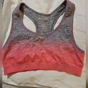 Ideology pink and grey sports bra.Size L Fits like M